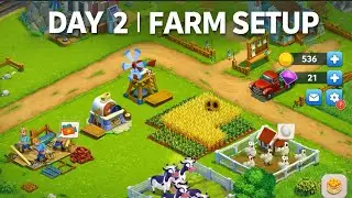 Golden farm day 2 gameplay/ level 4-7/cows, dairy & new tasks.!/play Ziya / farming game