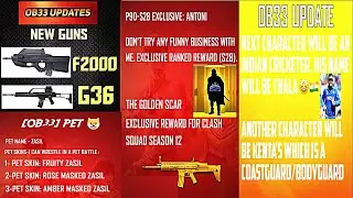 FREE FIRE OB 33 UPDATE FULL DETAILS II OB 33 INCUBATOR , GUN INCUBATOR , NEW GUN , PET , CHARECTER