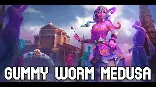 SMITE: Skin Showcase | Gummy Worm Medusa - Abilities, Voice Pack, Recall, & Death Animation