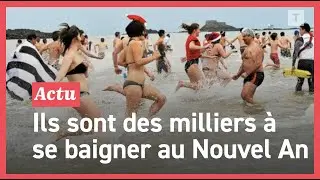 Ces Bretons courageux se baignent dans une eau à 8 degrés pour le nouvel an!