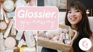 GLOSSIER GIVEAWAY! // Reviewing all of the glossier skincare - every single product & discount code!