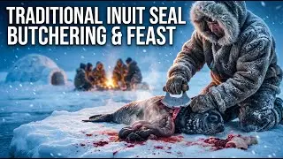 Traditional Inuit Seal Butchering & Feast #tribalfoodcooking #SealButchering #ArcticFoodways