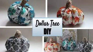 DOLLAR TREE DIY | RUSTIC FABRIC PUMPKINS! | NO SEWING OR GLUING REQUIRED!! | FALL 2018