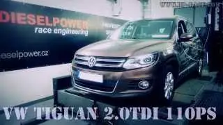 NEW VW Tiguan 2.0TDI 4Motion 110PS to 160PS @ 362Nm - DIESELPOWER dyno tuning: www.dp-race.com
