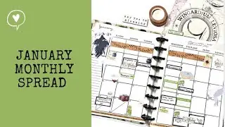 Plan With Me / January Monthly Spread / Harry Potter Theme