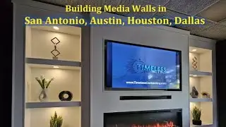 TV media walls showroom in San Antonio, Texas. #mediawall #homedecor #fireplacewall 