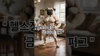 강아지, 강아지일상, 강아지운동🔥, Helchang Pug's unexpected charm! A push-up muscle pug appears 🔥