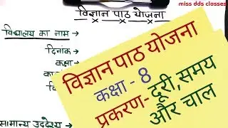 SCIENCE LESSON PLAN FOR CLASS 8th( दूरी,समय और चाल )