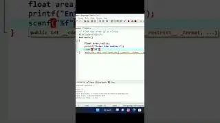 Area of circle in c program