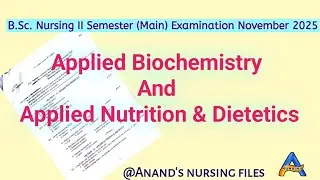 Applied Biochemistry And Applied Nutrition & Dietetics Paper RUHS Exam November 2025 exam 