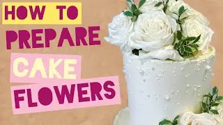 CAKE FLOWERS! How to wire and tape fresh flowers using Parafilm tape.