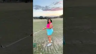 Chipping with my 9 iron #golf #drivingrange #womensgolfoutfit #womensgolf #blackgolfers