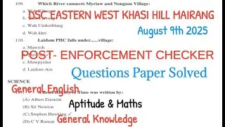 DSC Enforcement Checker Eastern West Khasi hills Mairang Question Solved 2025