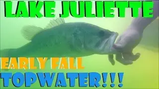 EARLY FALL BASS FISHING on LAKE JULIETTE!!! Topwater Strikes, Big Bass, Schooling Fish and More!