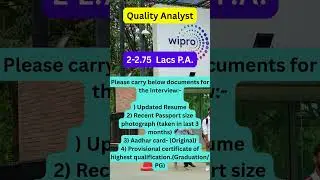 Wipro walk-in for Freshers for Quality Analyst role | 22 openings| #hyderabadjobs  #walkindrive