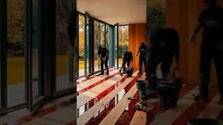 Red Petals Trapped in Resin Create the Most Beautiful Floor#resinfloor #floortransformation #shorts