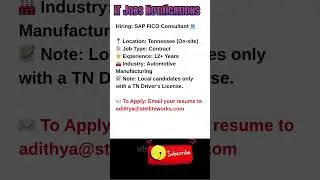 SAP FICO Consultant Job in Tennessee Oct 10, 2025