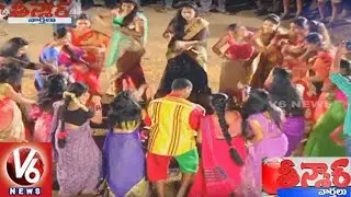 V6 Team Celebrates Bathukamma Festival | Teenmaar News | V6News