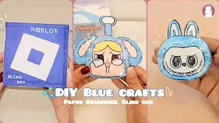 DIY Paper crafts🩵 (Labubu Squishy, crybaby, Roblox blind box) #diy #papercraft #squishy 