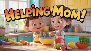 Helping Mommy Cook | Fun Family Song for Kids | Learning to Help at Home | @BlinkyBubblesWorld