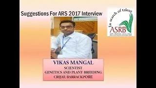 Suggestions For ARS (2017) Interview by Vikas Mangal (Scientist. CRIJAF, Barrackpore)