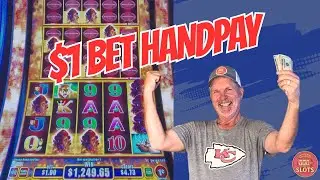 $1 BET HANDPAY JACKPOT on Buffalo Power Pay! (373 MEGA Free Games)