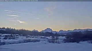 Teton Time Lapse of sunset viewed from Hatchet Resort on February 22, 2026