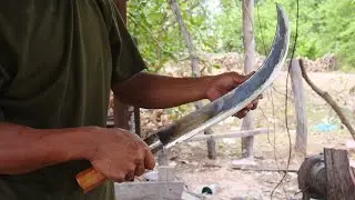 Watch This Metal Turn Into a Weird KNife ! របៀបធ្វើកាំបិត