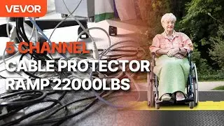 VEVOR 5Channel Cable Protector Ramp 22000lbs Load ADA Compliant Wire Cable Cover