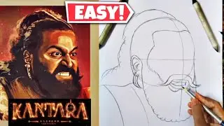 Kantara Rishab Shetty Drawing | Kantara Rishab Shetty outline drawing #kantara