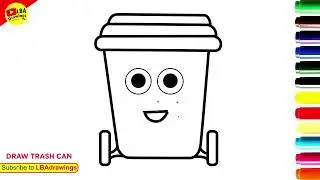 How to Draw a Trash Can 🗑️ | Easy Step by Step Drawing Tutorial