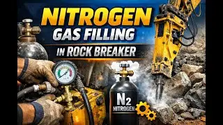 Nitrogen Gas Filling Process in Rock Breaker | Hydraulic Breaker Maintenance.