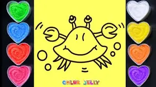 Colored Sand Painting with a Cute Crab | Easy Step By Step | Sand Art