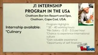 J1 Internship program with Chatham bar USA