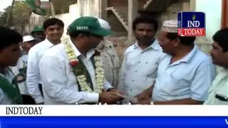 MIM GHMC Candiadte Mohd Misbauddin door to door campaign in Shasthripuram