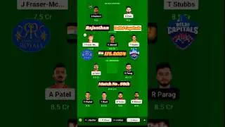 RR VS DC Dream11 Team | Rajasthan vs Delhi Dream11 Prediction today #dream11team