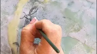 Relaxing Watch me paint with Inks onto Encaustic | ASMR | Paint Demo | Alcohol Inks