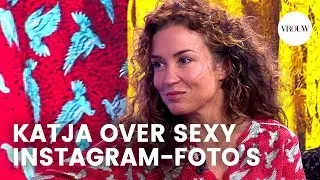Katja verklapt geheim achter bloesje