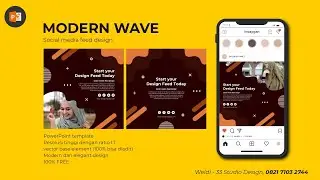 Modern Wave l Social Media Feed Design l PowerPoint Template l FREE