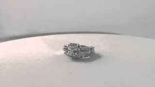 Sterling Silver White Gold Finish Radiant Cut Simulated Diamond Engagement Ring Set