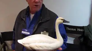 Wildfowl Carver Rich Smoker Shows Off His Miniature Swan