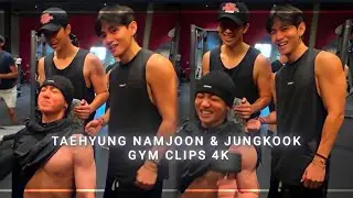 Taehyung Namjoon & Jungkook Gym Workout Vlog Clips With ( TOPAZ & AE CC 4K )