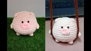 Crochet Amigurumi Pig Swing Car Hanger 钩针编织小猪猪娃娃秋千车挂 #crochet #diy #handmade #手作 #amigurumi #doll