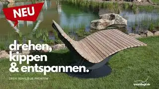 XXL Drehliege mit Kippfunktion, Wellenliege, 360 grad drehbar, Himmelsliege, Gartenliege,&nbsp;Relaxliege