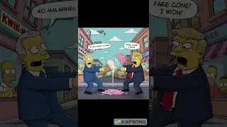 Trump vs Biden Fight for Ice Cream 🍦 | Simpsons Cartoon Parody Shorts #shorts #funny