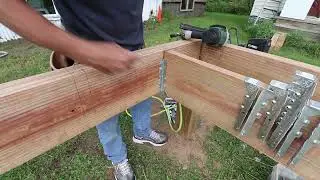 BUILDING THE GUEST HOUSE. Part 3. Setting the floor joists. Layout keeps changing.