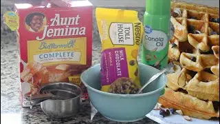 how to make chocolate chip waffles recipe with pancake mix