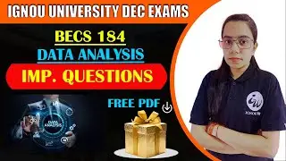 BECS 184 | DATA ANALYSIS - ENG MEDIUM | IMPORTANT QUESTIONS | IGNOU WALAY
