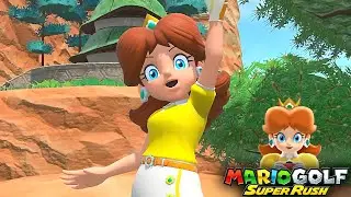 Mario Golf Super Rush Daisy vs Wario vs Waluigi at Shelltop Sanctuary