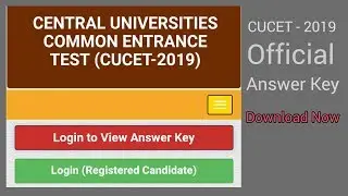 CUCET 2019 official Answer key Released | cucet answer key pdf download |
